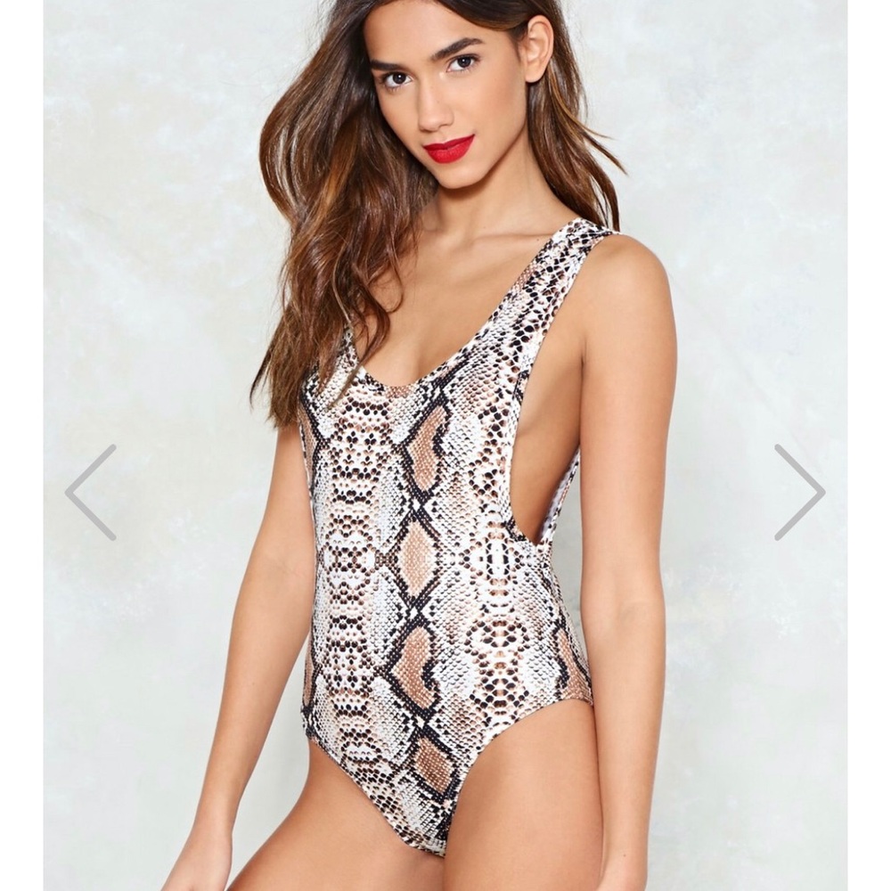 Nasty Gal Snakeskin Bodysuit